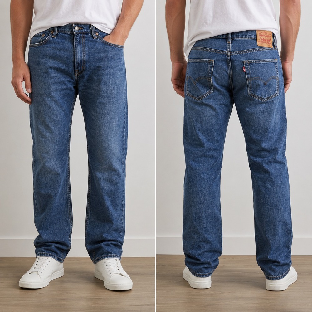 Levi's 559 Jeans Mens 38x32 Blue Medium Wash Relaxed Fit Wide Leg Denim Pants